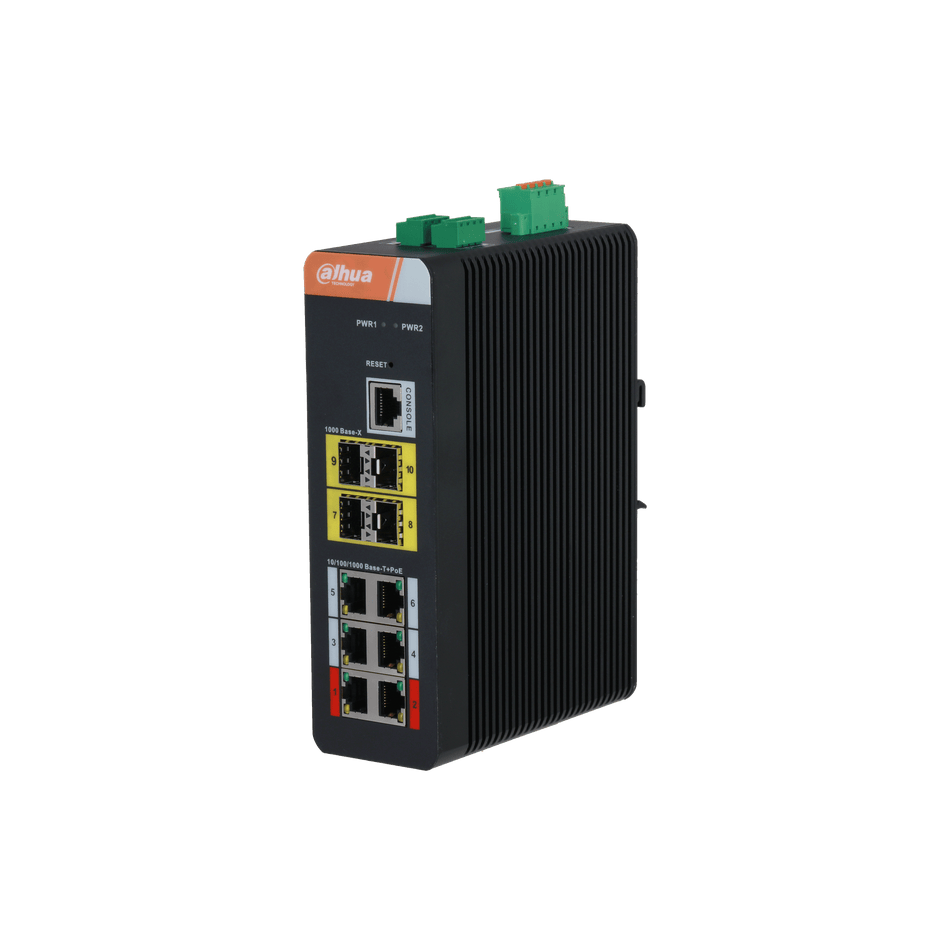 DAHUA PFS4410-6GT-DP 10-Port Gigabit Industrial Swicth with 6-Port Gigabit PoE (Managed)