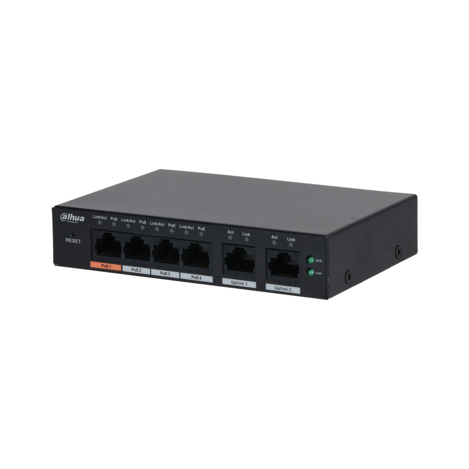 DAHUA S4100-4ET2ET-60-C 6-Port Cloud Managed Switch with 4-Port PoE