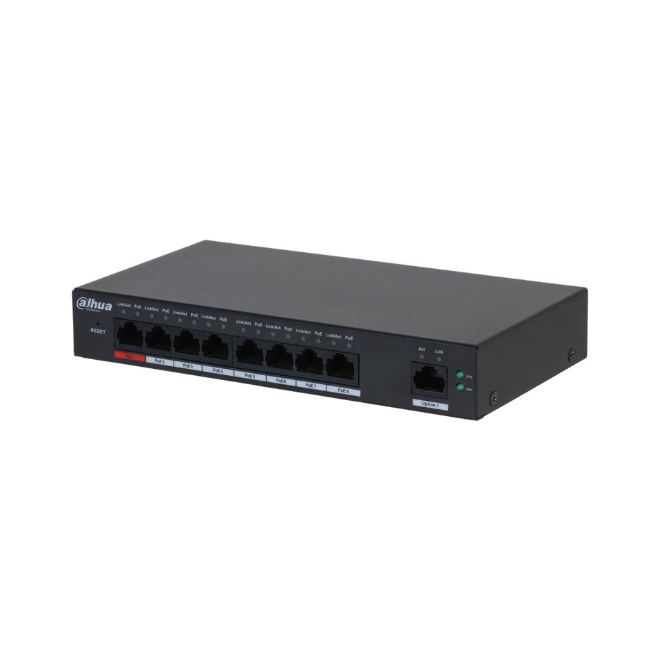 DAHUA S4100-8GT1GT-96-C 9-Port Cloud Managed Gigabit Switch with 8-Port PoE