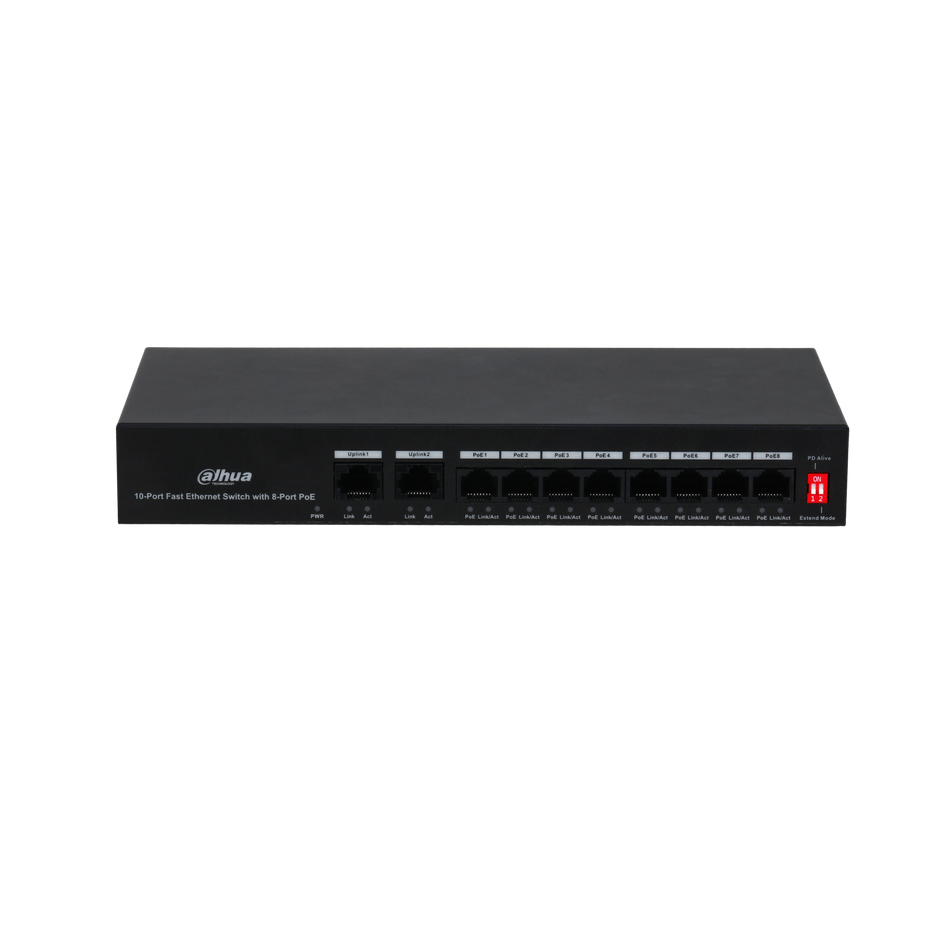 DAHUA PFS3010-8ET-65 10-Port Fast Ethernet Switch with 8-Port PoE