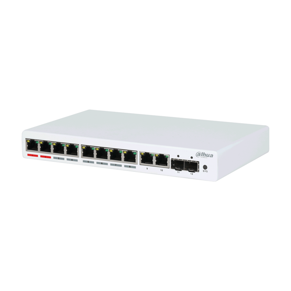 DAHUA PFS4212-8GT-110 12-Port Managed Desktop Gigabit Switch with 8-Port PoE